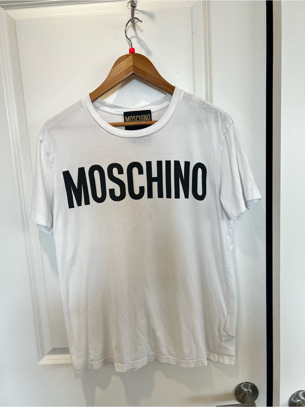 Moschino White T-Shirt with Black Logo